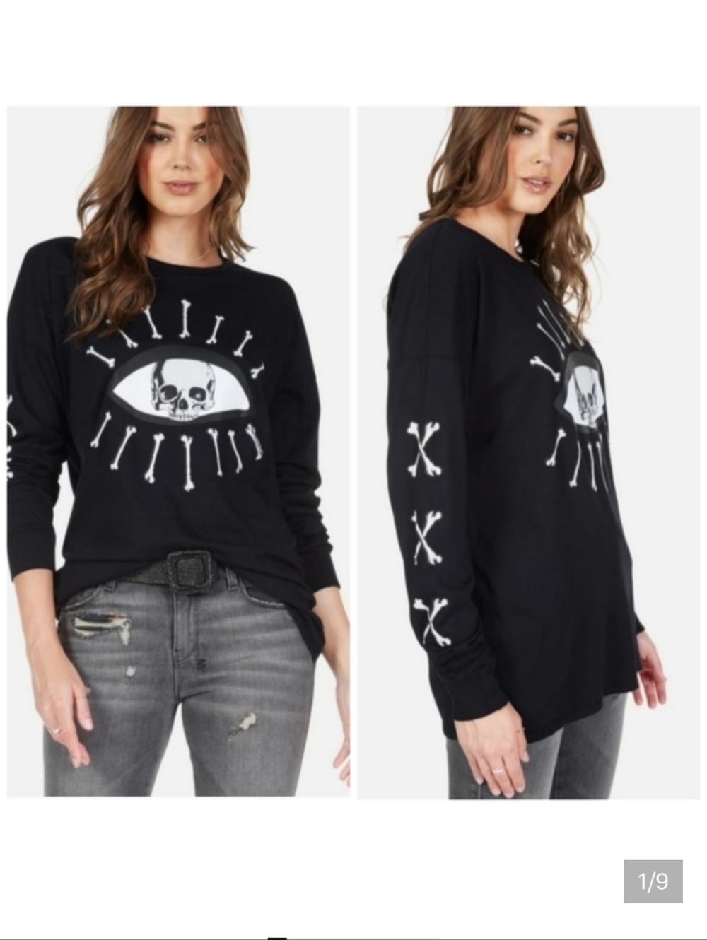 Lauren Moshi Skeleton Eye long sleeve shirt